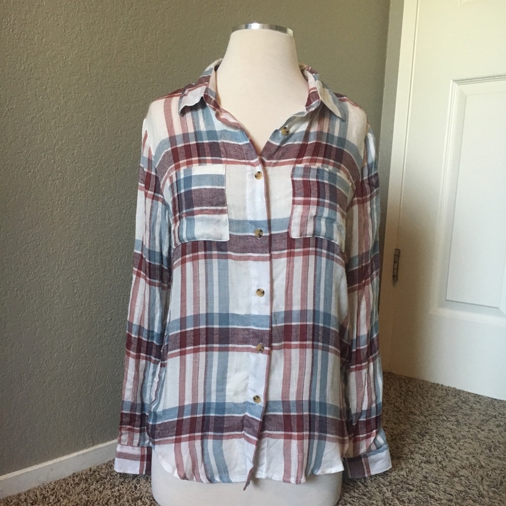 Size S Full tilt Long sleeve Herring blue/pink top
